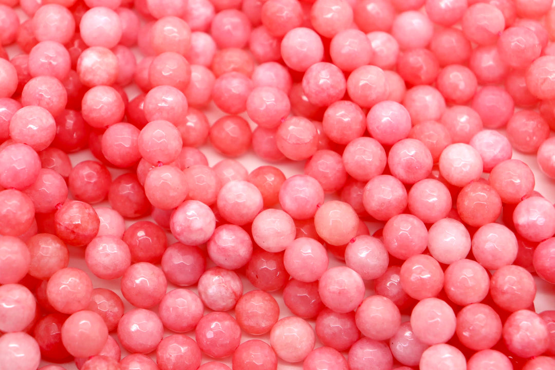 10mm  Semi-Precious Natural and Dyed Agate Round Faceted Beads