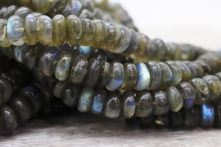 Natural Semi-precious Labradorite Rondelle Grade AAA Beads