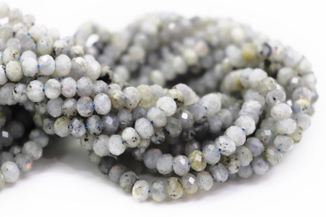 Natural Semi-precious Labradorite Rondelle Faceted (5.5mm-6mm Beads)