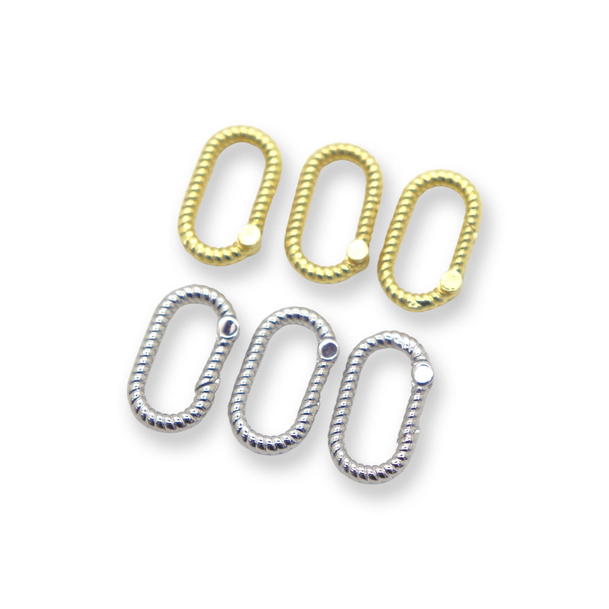 Spring Gates D Rings Texture Spring Gate Rings 22mm – Beads And Wires