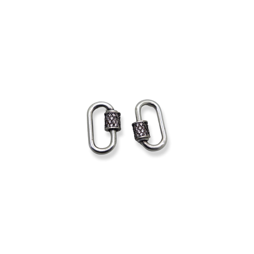 Silver Pewter Screw Carabiner Lock Clasp (Small)