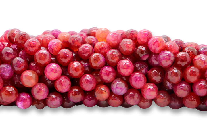 10mm  Semi-Precious Natural and Dyed Agate Round Faceted Beads