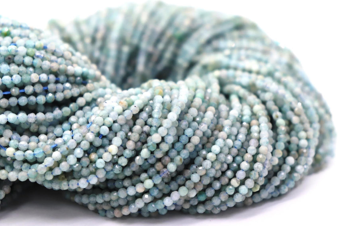 Natural Semi-Precious Amazonite Micro Faceted 2.5mm Beads