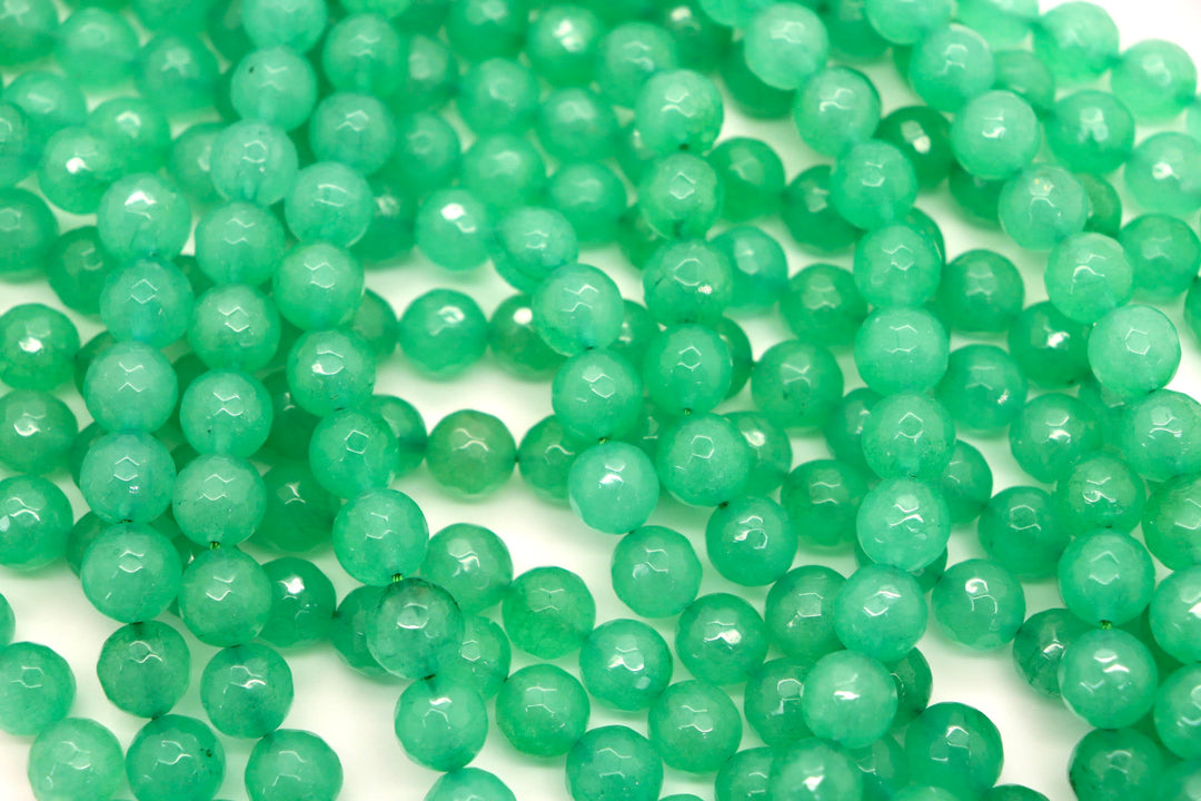 10mm  Semi-Precious Natural and Dyed Agate Round Faceted Beads