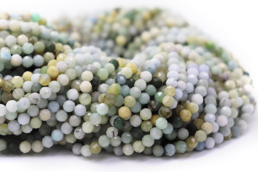 Natural Semi-Precious Amazonite Round Faceted 4mm Beads