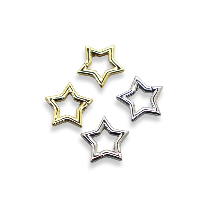 Star Shaped Spring Gate Ring / Push Clasp