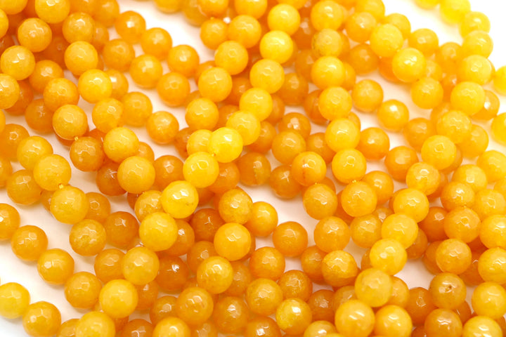 10mm  Semi-Precious Natural and Dyed Agate Round Faceted Beads