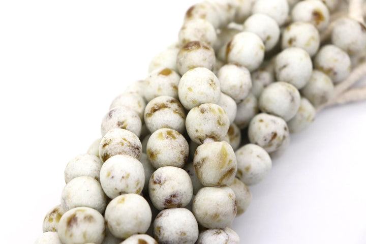 African Recycled Glass Irregular Round 14mm Beads