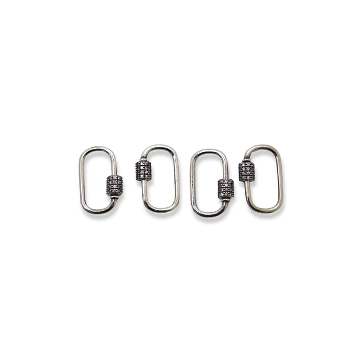 Silver Pewter Screw Carabiner Lock Clasp (Large)