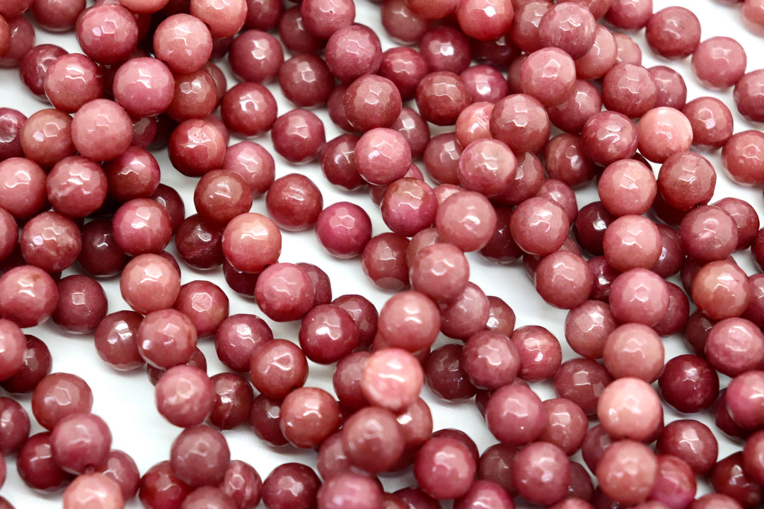 10mm  Semi-Precious Natural and Dyed Agate Round Faceted Beads