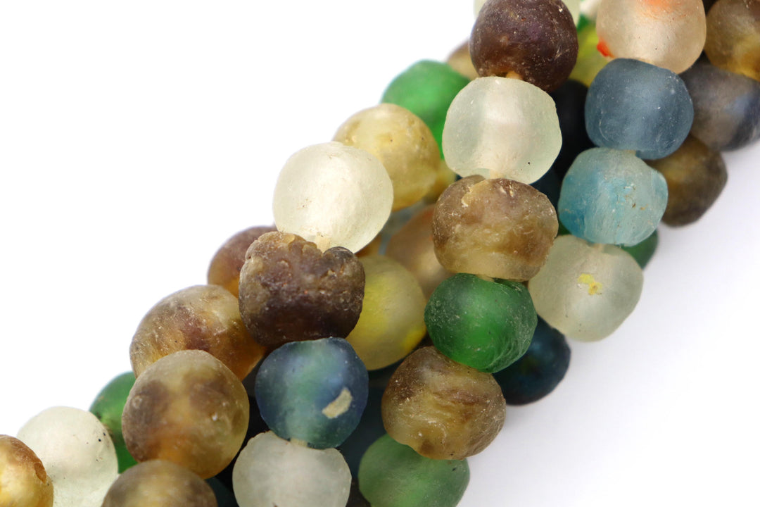 African Sea Glass Beads 14mm