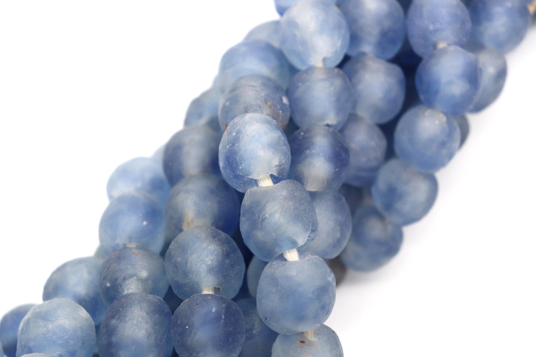 African Sea Glass Beads 14mm