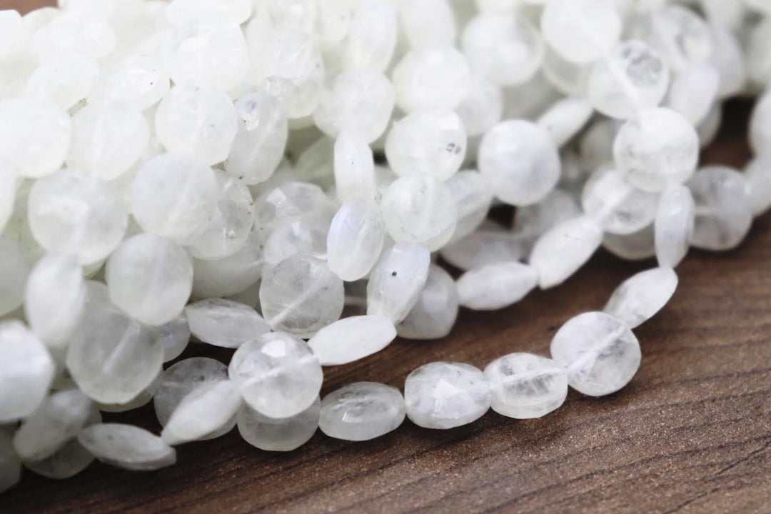 Natural Semi-precious Moonstone Round Faceted Grade AAA Beads