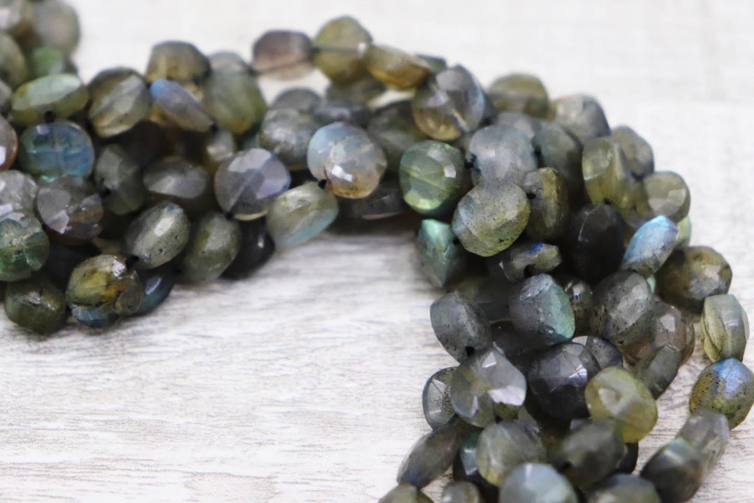 Natural Semi-precious Labradorite Round Faceted Grade AAA Beads