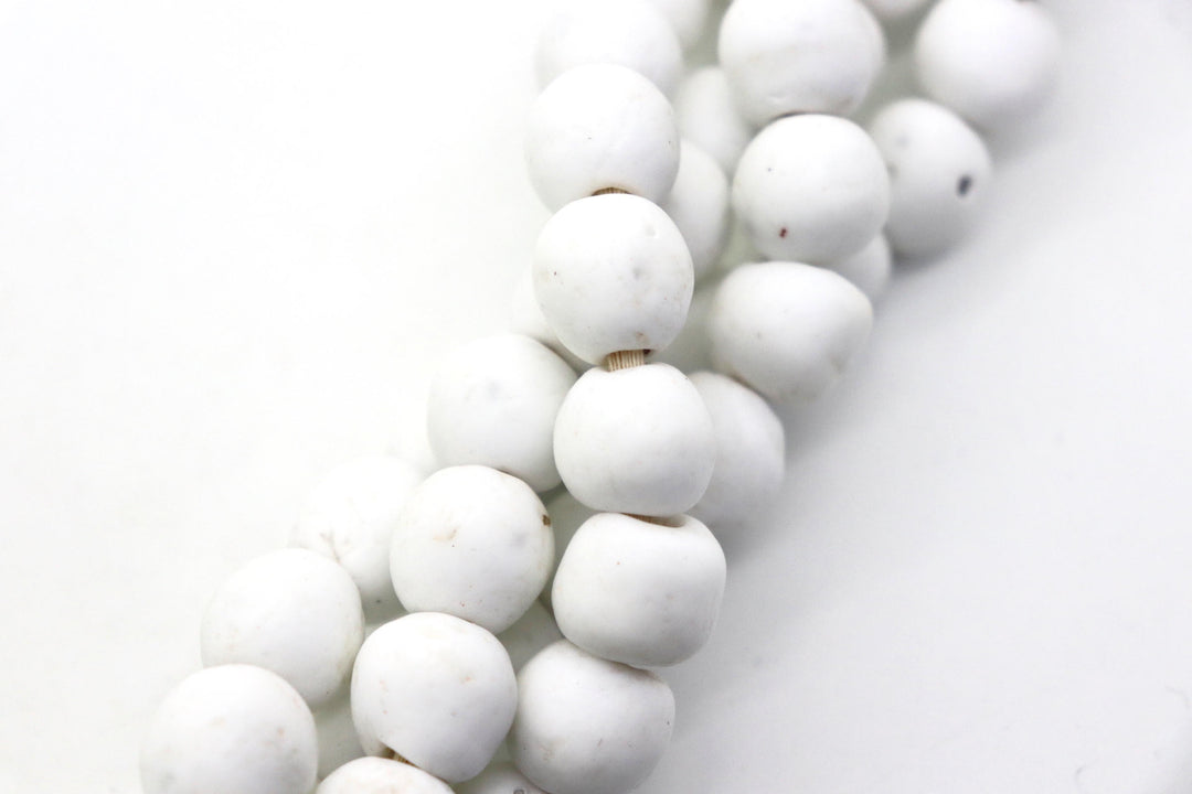 African Recycled Glass Irregular Round 14mm Beads