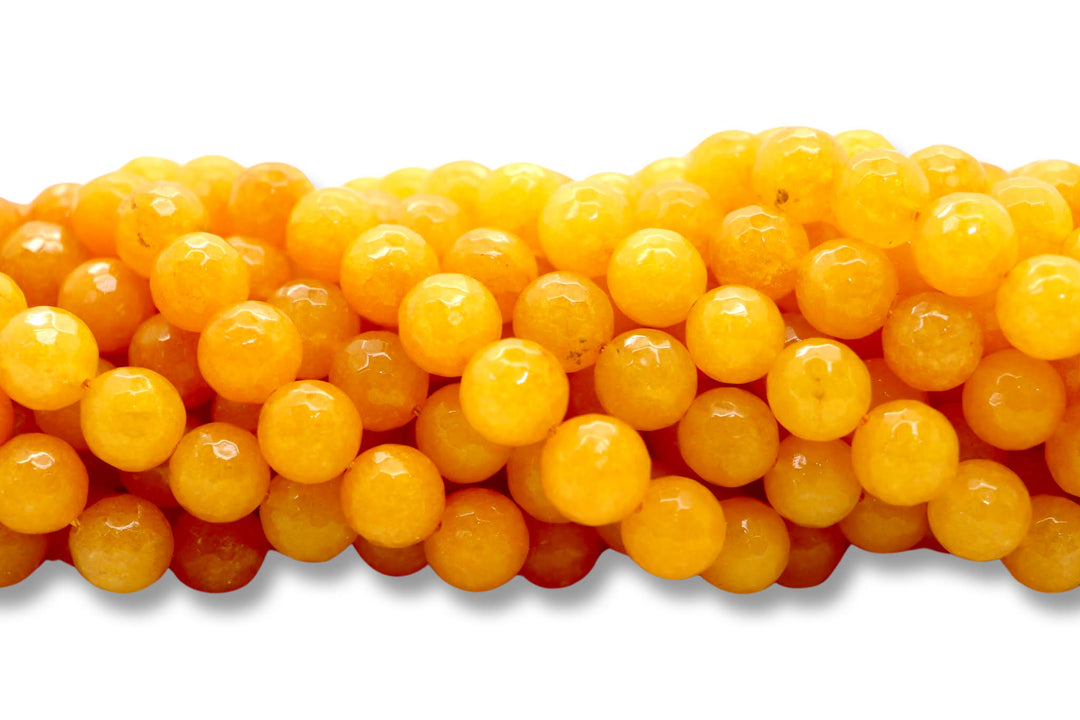 10mm  Semi-Precious Natural and Dyed Agate Round Faceted Beads