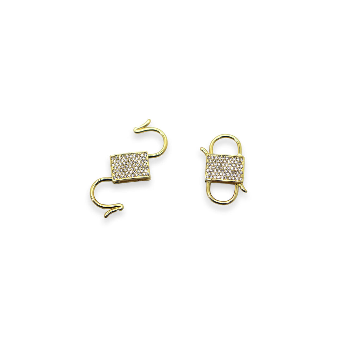 Micro Pave Double Clicker Clasp Both Ends