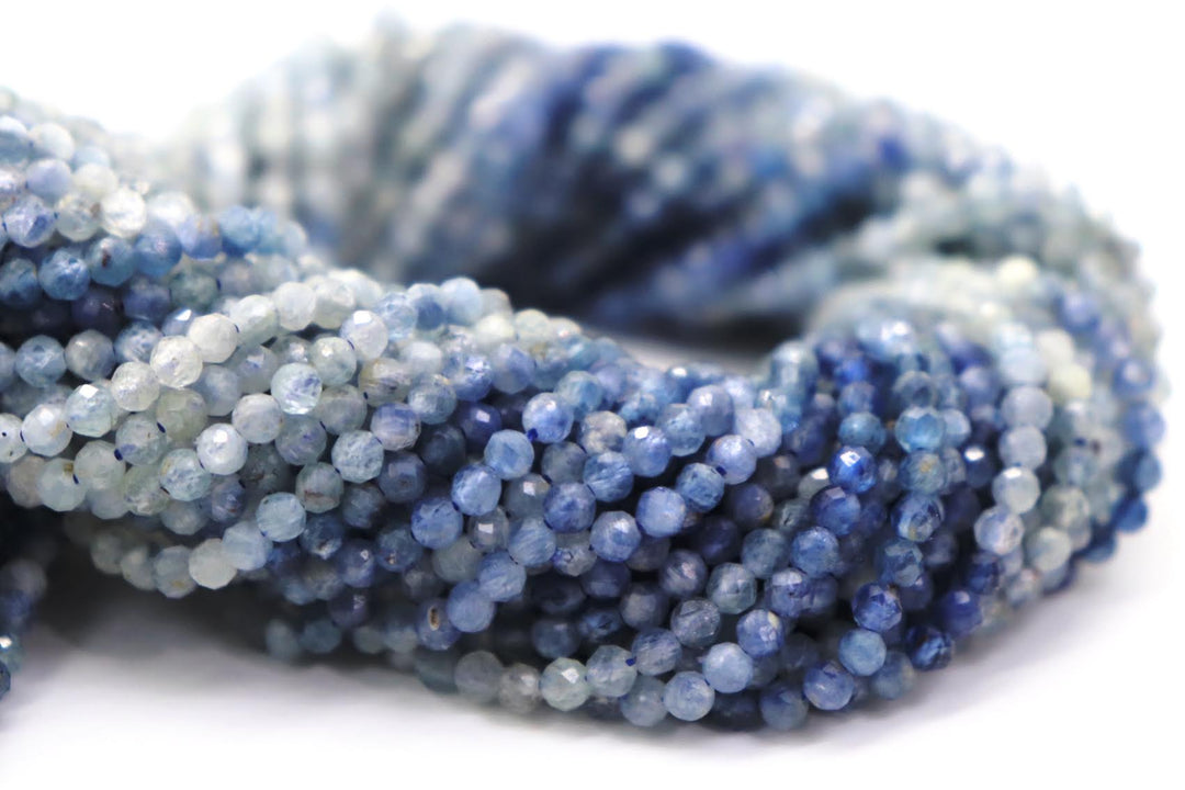 Natural Semi-Precious Kyanite Micro Faceted 2.5mm Beads