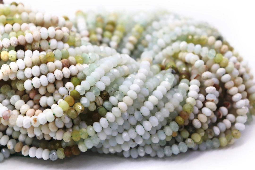 Natural Semi-Precious Chrysoprase Rondelle Faceted 4x5mm Beads