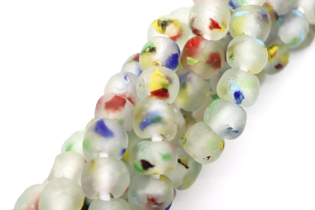 African Sea Glass Beads 14mm