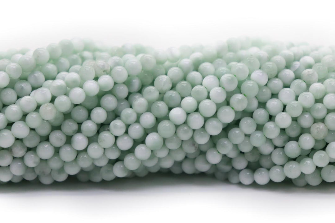 Natural Semi-precious Green Moonstone Round Smooth 4mm Beads