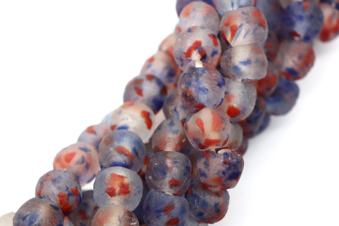 African Sea Glass Beads 14mm