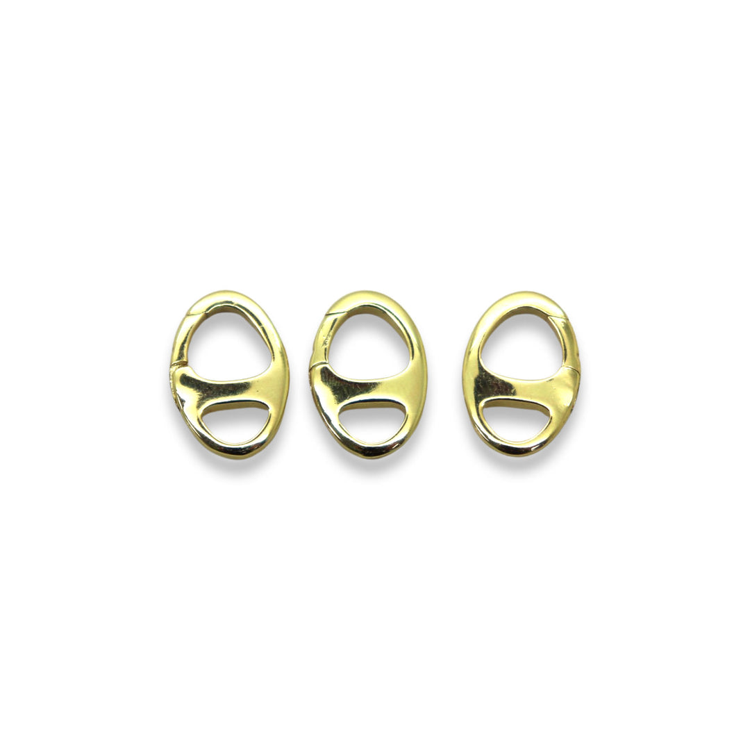 Oval Gold Spring Gate Ring - Push Gate ring