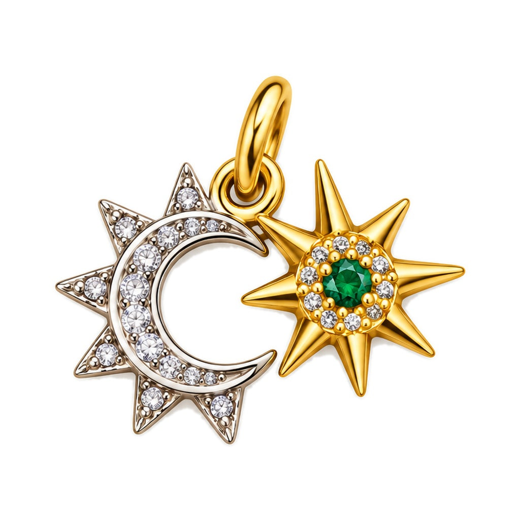 Moon-Star Charm