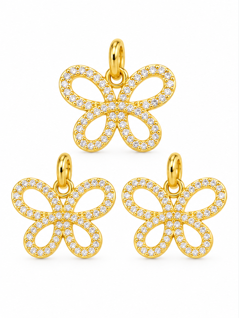Micro Pave Butterfly Pendant