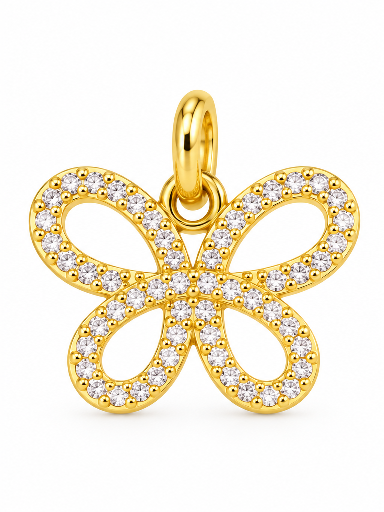 Micro Pave Butterfly Pendant