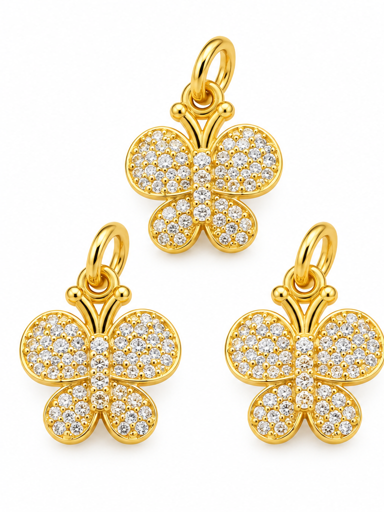 Micro Pave Butterfly Charm