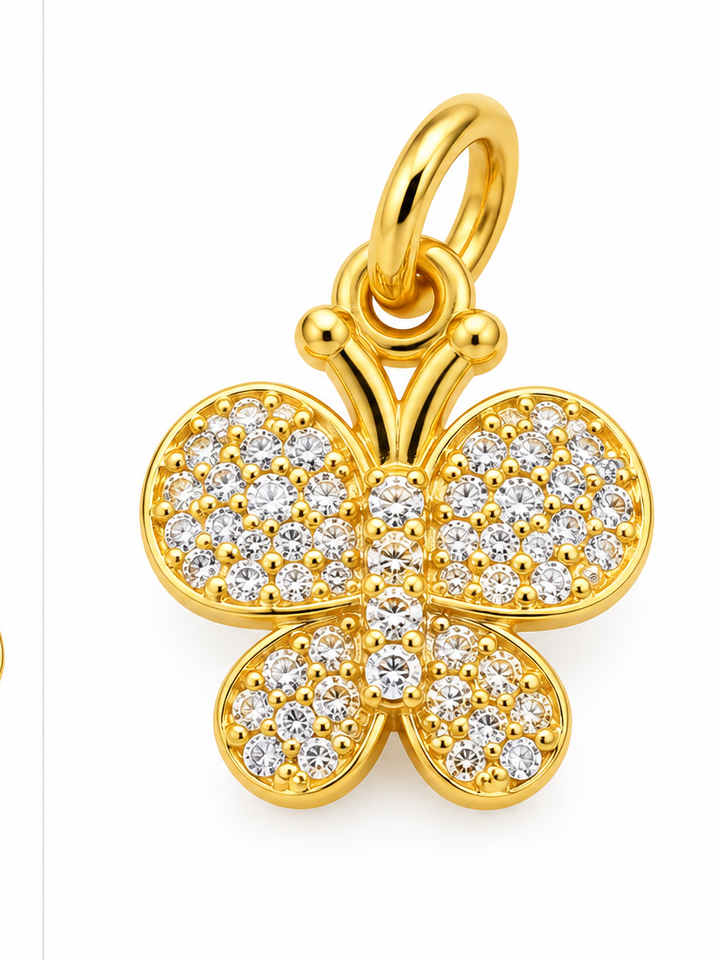 Micro Pave Butterfly Charm