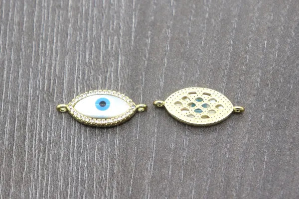 Oval Pearl Evil Eye Connector