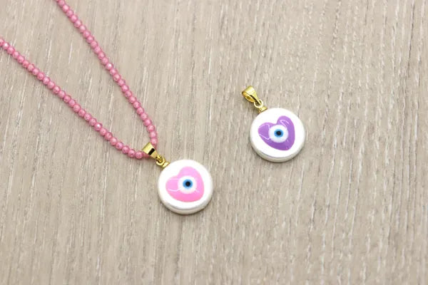 Evil Eye Pearl Evil Eye Heart Pendant