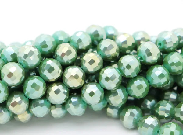 FACETED ELECTROPLATED ROUNDED CRYSTAL 10MM 36 BEADS