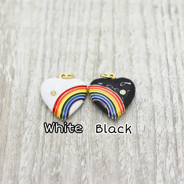 Colorful Rainbow Heart Charm