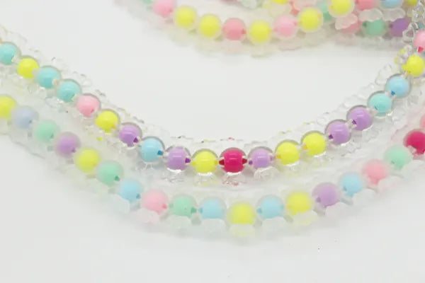 Frosted and Glossy Acrylic Beads / One strand 16" inches