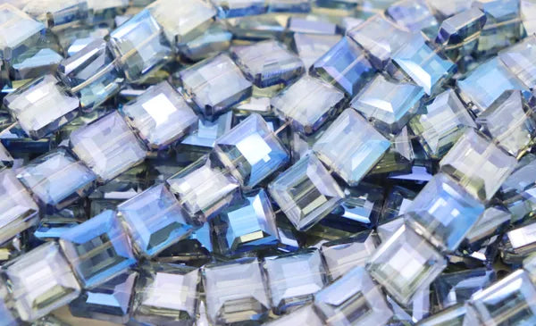 SQUARE SHAPED FACETED CRYSTAL 13MM | ONE 11.5" STRAND |