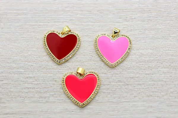 Colorful Micro-pave Heart Pendant