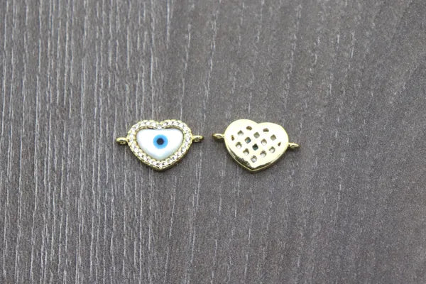 Heart Pearl Evil Eye Connector