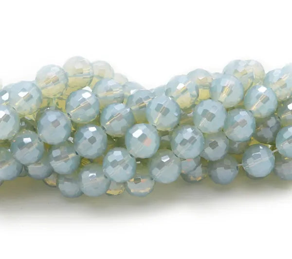 FACETED ELECTROPLATED ROUNDED CRYSTAL 10MM 36 BEADS