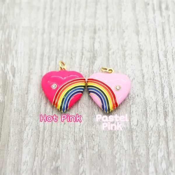 Colorful Rainbow Heart Charm