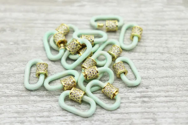 GOLD PLATED NEON COLORED PAPER CLIP CLASP | CHOOSE COLOR