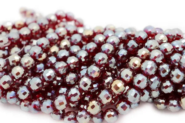 FACETED ELECTROPLATED ROUNDED CRYSTAL 10MM 36 BEADS