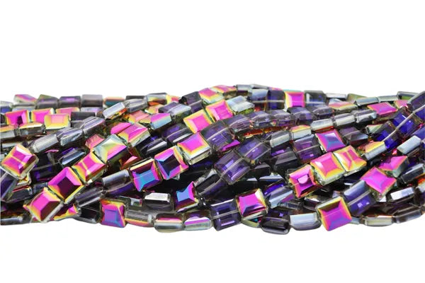 SQUARE SHAPED FACETED CRYSTAL 13MM | ONE 11.5" STRAND |