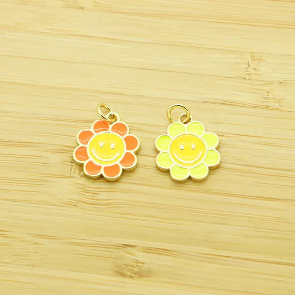 Flower Happy Face Charm