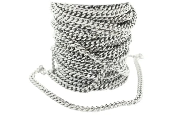 STAINLESS STEEL FLAT CUBAN CHAIN 6MM | ONE FOOT