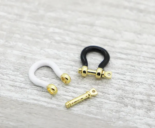 GOLD PLATED NEON ANCHOR SHACKLE COLORED CLASP | CHOOSE COLOR