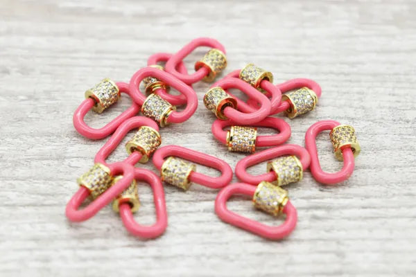 GOLD PLATED NEON COLORED PAPER CLIP CLASP | CHOOSE COLOR