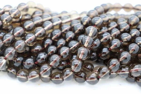 Natural Smoky Quartz Round Smooth Beads